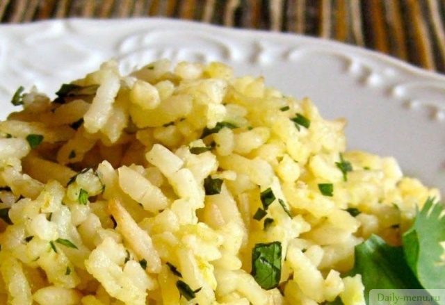 Рис с мятой, лимоном и зеленью