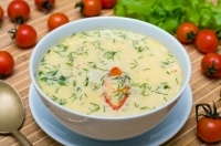 Сырный суп с курицей и овощами