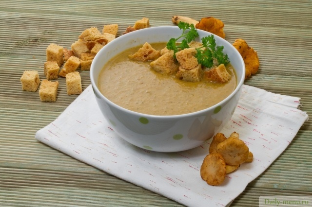 Суп-пюре из шампиньонов, Му-му: калорийность, белки, жиры, углеводы